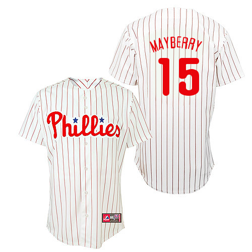 John Mayberry #15 Youth Baseball Jersey-Philadelphia Phillies Authentic Home White Cool Base MLB Jersey